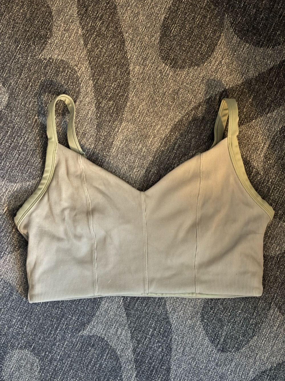aerie Olive Ribbed V-Neck Sports Bra